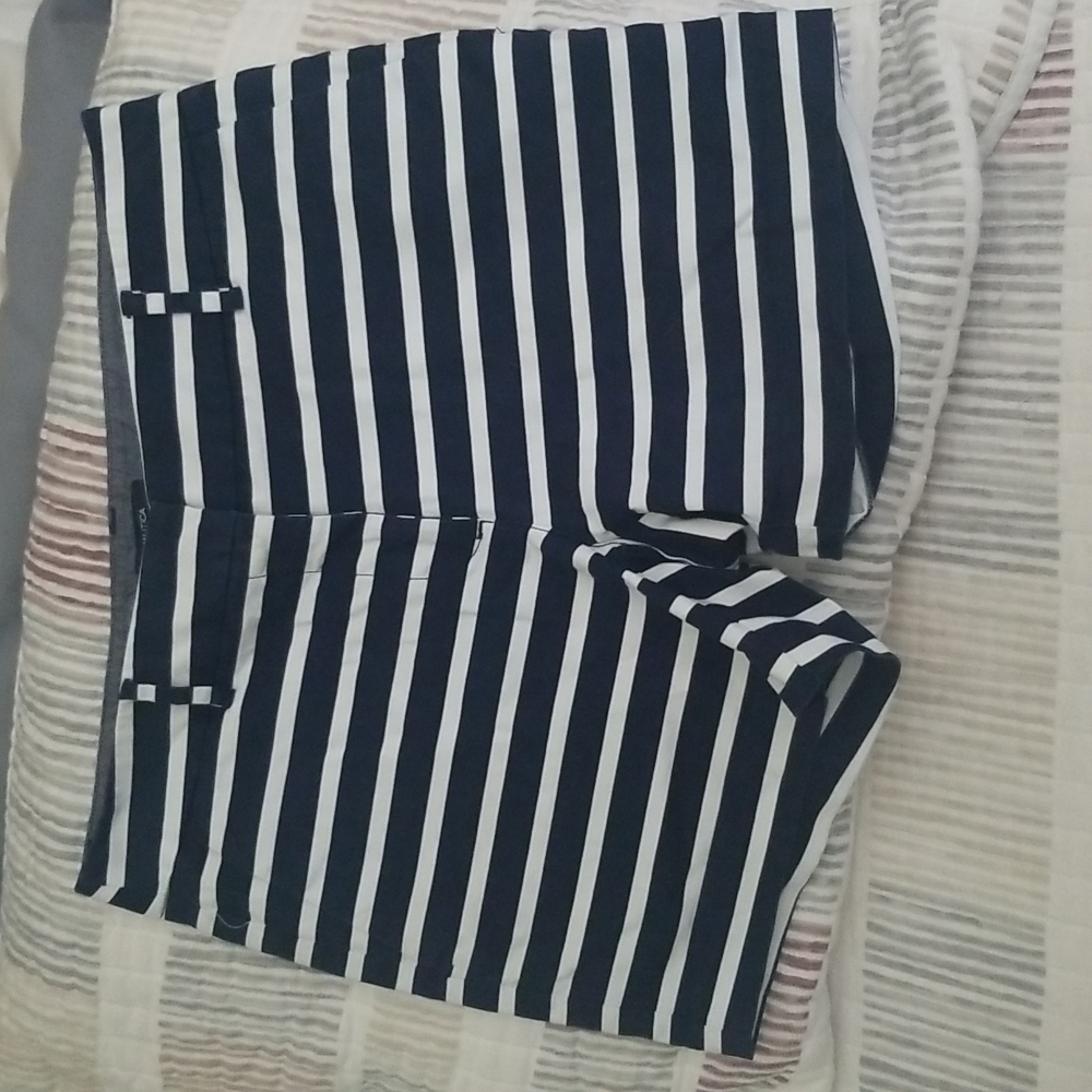 Blue and white striped Nautica shorts